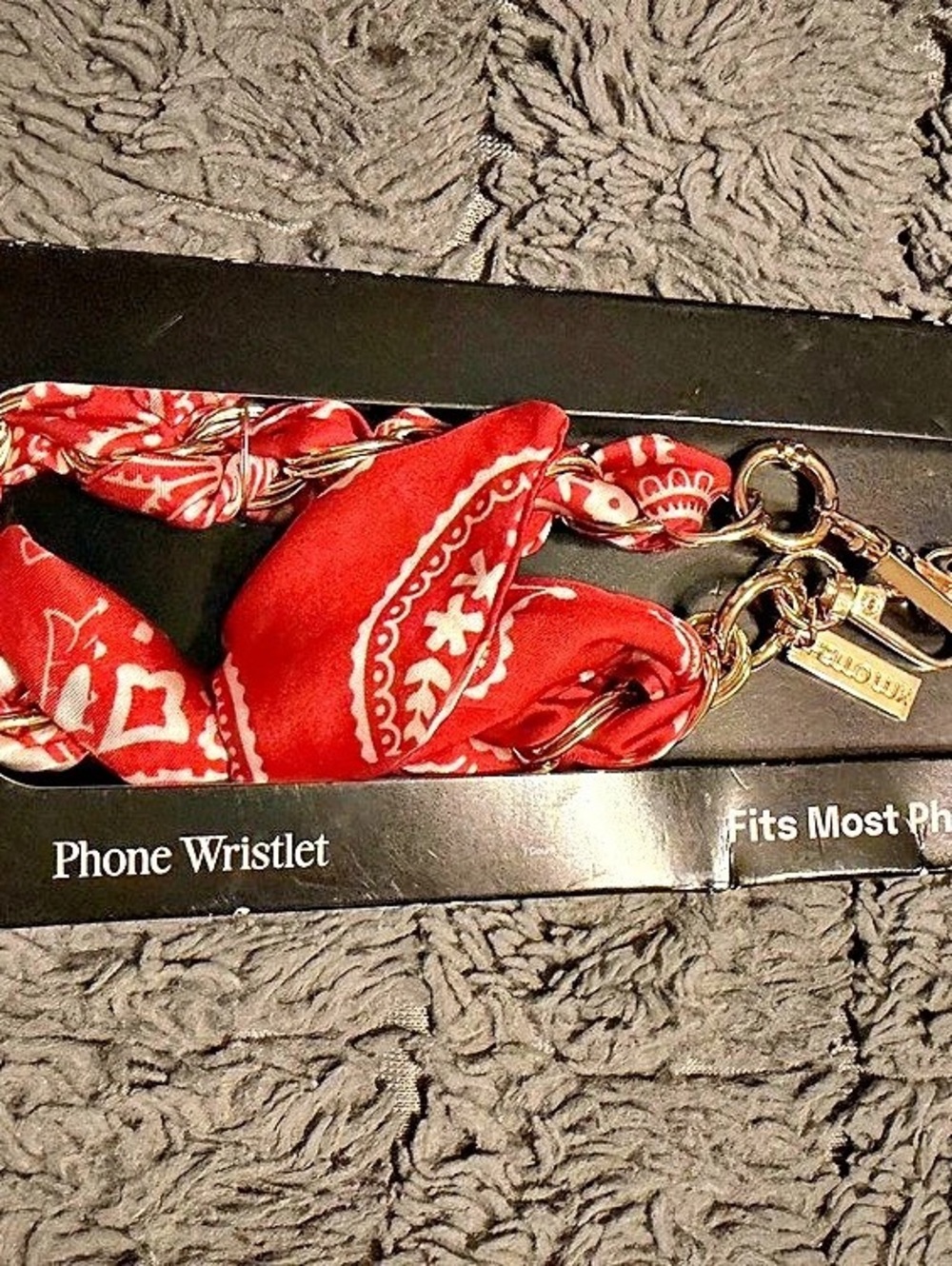 Hello Luxe Phone Wristlet Red Paisley NWT